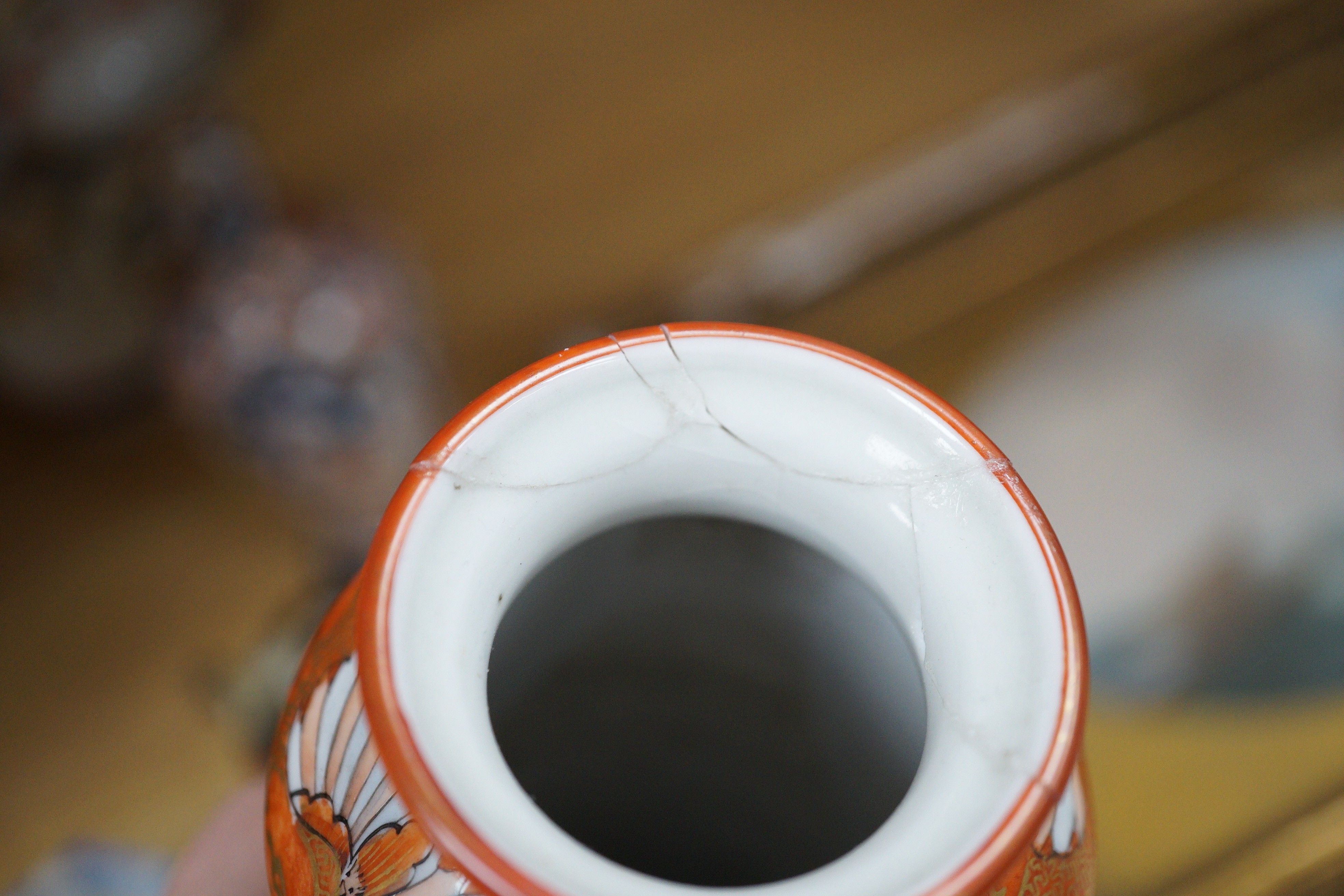 An 18th century Japanese Imari vase, and other Japanese ceramics including Kutani, Satsuma etc.